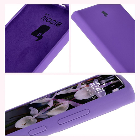 Silikonowe etui Bizon Soft Case do Galaxy S24 Ultra, fioletowe