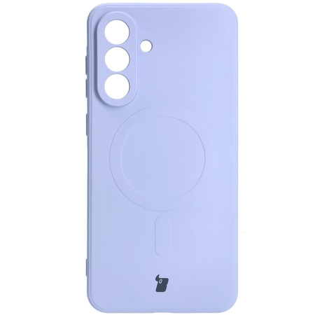 Silikonowe etui z pierścieniem magnetycznym Bizon Case Silicone Magnetic Sq do Galaxy A56 5G, jasnofioletowe