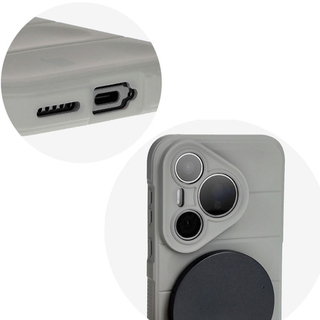 Pancerne etui Bizon Case Tur do Huawei Pura 70 Pro / Pro+, jasnoszare