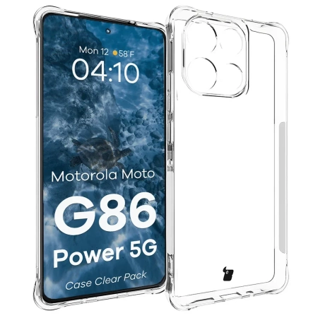 Elastyczne etui + 2x folia na ekran Bizon Case Clear Pack do Motorola Moto G86 Power 5G