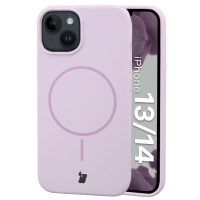 Silikonowe etui z pierścieniem magnetycznym Bizon Soft Case Magnetic do iPhone 14/13, jasnofioletowe