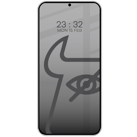 Prywatyzujące szkło hartowane Bizon Glass Edge Shadow do Galaxy S25 Plus / S24 Plus, przyciemniane z czarną ramką