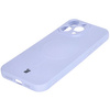 Silikonowe etui z pierścieniem magnetycznym Bizon Case Silicone Magnetic do iPhone 16 Pro Max, jasnofioletowe