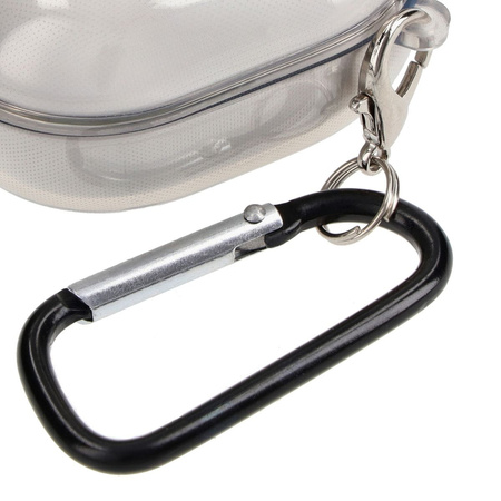 Etui Bizon Case Headphone Clear do Galaxy Buds Live / Pro / Buds2 / Buds2 Pro / Buds FE, przezroczysto-czarne