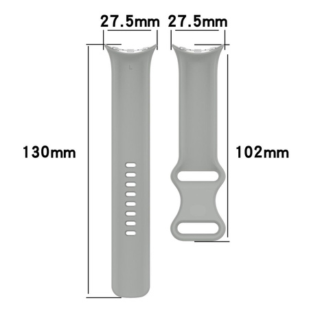 Silikonowy pasek Bizon Strap Watch Silicone S do Google Pixel Watch 3/Watch 2/Watch 1 41mm, szary