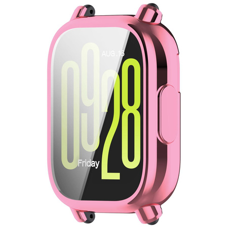 Etui z osłoną ekranu Bizon Case Watch Felipe do Xiaomi Redmi Watch 5 Active, różowe