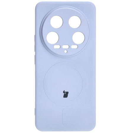 Etui Bizon Case Silicone Magnetic Sq do Xiaomi 14 Ultra, jasnofioletowe