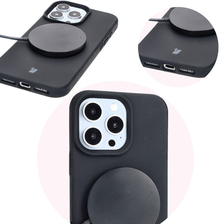 Silikonowe etui Bizon Soft Case do iPhone 16 Pro Max, czarne