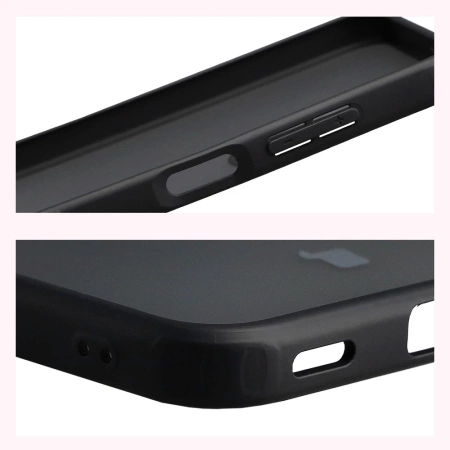 Etui Bizon Case Angelo do Galaxy A17 5G, przydymione z czarną ramką