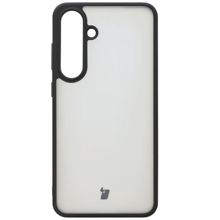 Etui Bizon Case Angelo do Galaxy S25 Plus, przydymione z czarną ramką