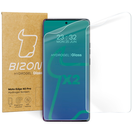 Folia hydrożelowa na ekran Bizon Glass Hydrogel do Moto Edge 40 Pro, 2 sztuki