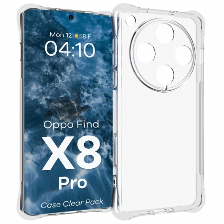 Elastyczne etui + 2x folia na ekran Bizon Case Clear Pack do Oppo Find X8 Pro