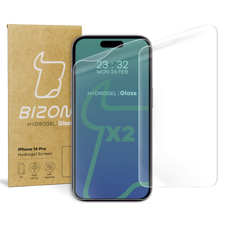 Folia hydrożelowa na ekran Bizon Glass Hydrogel Front Duo do iPhone 14 Pro, 2 sztuki