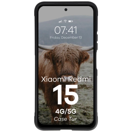 Pancerne etui Bizon Case Tur do Xiaomi Redmi 15 4G / 5G, czarne