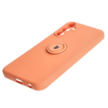 Etui Bizon Case Silicone Ring Sq do Galaxy A24, pomarańczowe