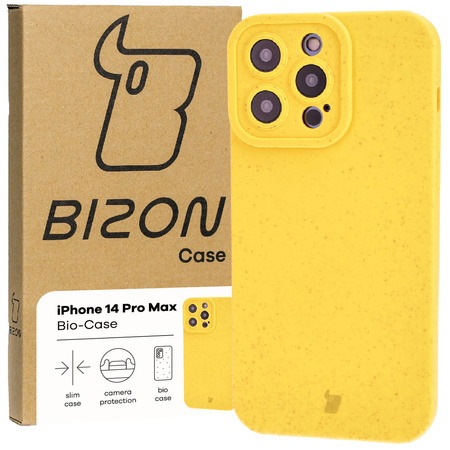 Ekologiczne etui Bizon Bio-Case do iPhone 14 Pro Max, żółte