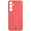 Etui Bizon Case Silicone Magnetic Sq do Galaxy S24 Plus, brudny róż