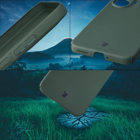 Etui Bizon Case Łupka do Xiaomi POCO F7, zielone