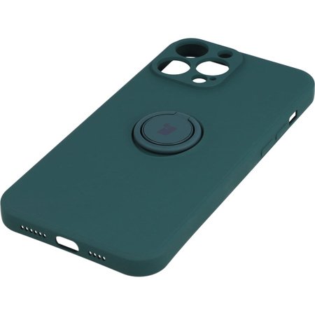 Etui Bizon Case Silicone Ring do iPhone 13 Pro Max, ciemnozielone