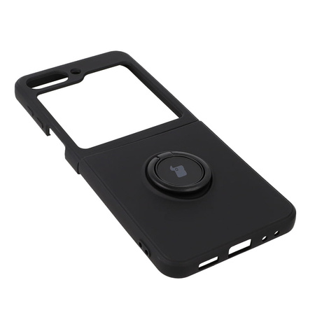 Etui Bizon Case Silicone Ring Sq do Samsung Galaxy Z Flip5, czarne