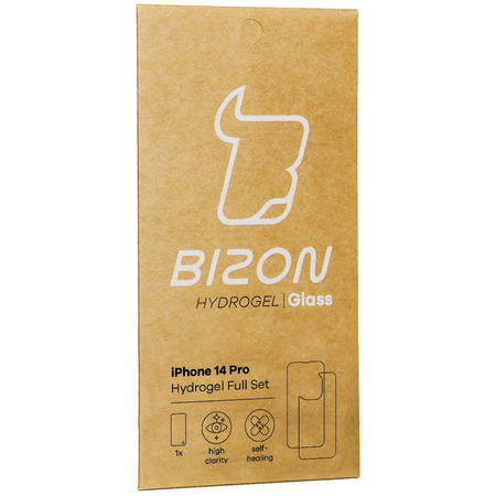 Folia hydrożelowa na tył i przód Bizon Glass Hydrogel, iPhone 14 Pro