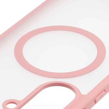 Etui z pierścieniem magnetycznym Bizon Case MatteO do Galaxy A57 5G, przydymione-jasnoróżowe