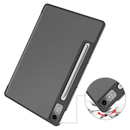 Etui Bizon Case Tab Croc do Lenovo Tab P12 12.7 TB 370, szare