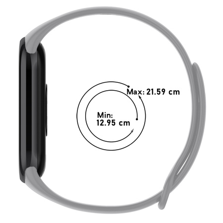 Pasek Bizon Strap Watch Dots do Xiaomi Mi Smart Band 8, jasnoszary