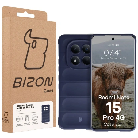 Pancerne etui Bizon Case Tur do Xiaomi Redmi Note 15 Pro 4G, granatowe