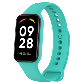 Etui z paskiem Bizon Strap + Case Watch Dots do Xiaomi Redmi Smart Band 2 / Xiaomi Mi Band 8 Active, ciemno-miętowe