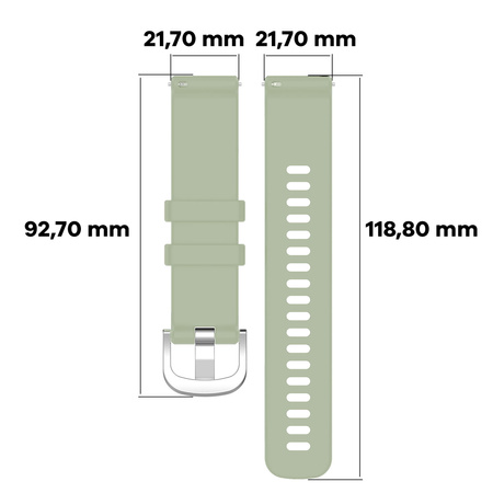 Pasek silikonowy do smartwatcha, Bizon Strap Watch Silicone Pro T, Quick Release 22 mm, turkusowy