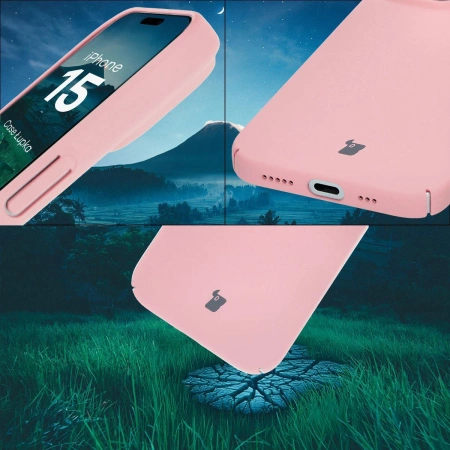 Etui Bizon Case Łupka do iPhone 15, różowe