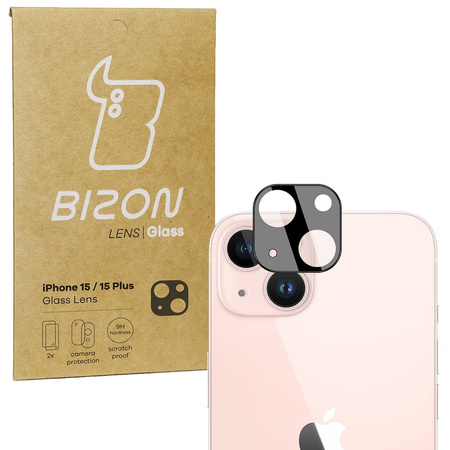 Szkło na aparat Bizon Glass Silk Lens do iPhone 15 / iPhone 15 Plus, 2 sztuki