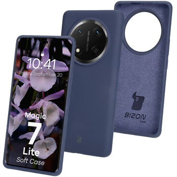 Silikonowe etui Bizon Soft Case do Honor Magic7 Lite, ciemnoniebieskie