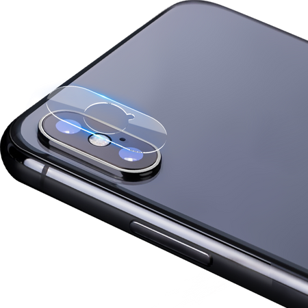 Szkło hartowane Bizon Glass Edge CF - 2 sztuki + ochrona na obiektyw, iPhone Xs Max, czarne