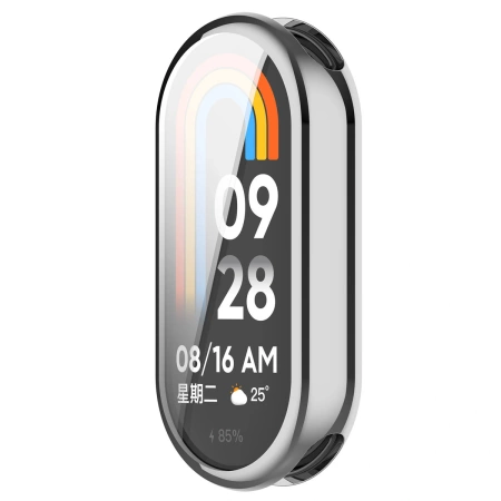 Etui z osłoną ekranu Bizon Case Watch Felipe do Xiaomi Smart Band 10, srebrne