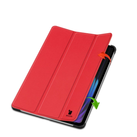 Etui z klapką Bizon Case Tab Croc do Xiaomi Pad 7 / 7 Pro, czerwone