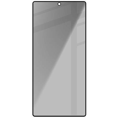 Prywatyzujące szkło hartowane Bizon Glass Edge Shadow do Galaxy A16 4G/5G, przyciemniane z czarną ramką