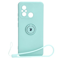 Etui Bizon Case Silicone Ring Sq do Xiaomi Redmi 12C, turkusowe