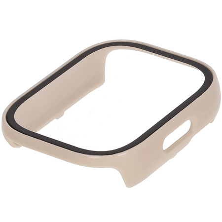 Etui ze szkłem do zegarka Bizon Case Watch Adamo do Xiaomi Redmi Watch 5 Lite, beżowe