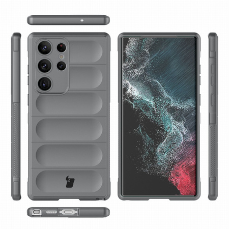 Pancerne etui Bizon Case Tur do Galaxy S23 Ultra, jasnoszare