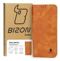 Etui z klapką Bizon Case Pocket Pro do Xiaomi Poco X6 Pro, brązowe