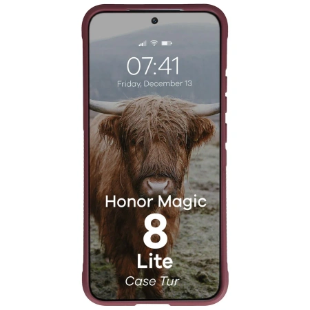 Pancerne etui Bizon Case Tur do Honor Magic8 Lite, burgundowe