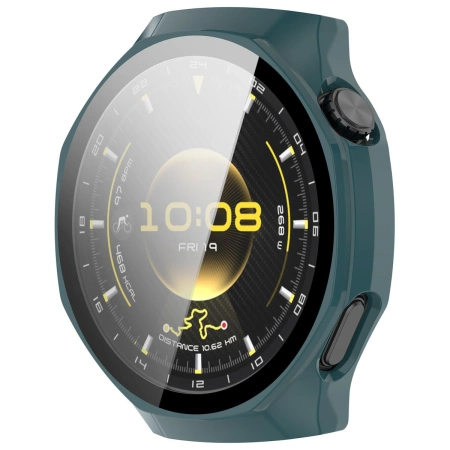 Etui ze szkłem do zegarka Bizon Case Watch Adamo do Huawei Watch GT6 Pro 46 mm, zielone