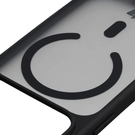 Etui z pierścieniem magnetycznym Bizon Case MatteO do iPhone 17 Pro, przydymione-czarne