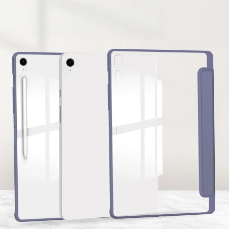 Etui z klapką Bizon Case Tab Clear Matt do Galaxy Tab S10 FE Plus, lawendowe