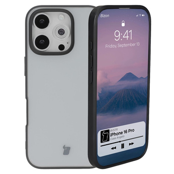 Etui Bizon Case Angelo do iPhone 16 Pro, półprzezroczyste z czarną ramką