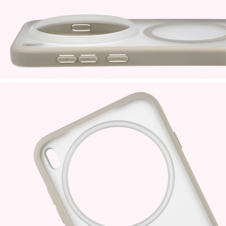 Etui z pierścieniem magnetycznym Bizon Case MatteO do Vivo X300 Pro, przydymione-beżowe