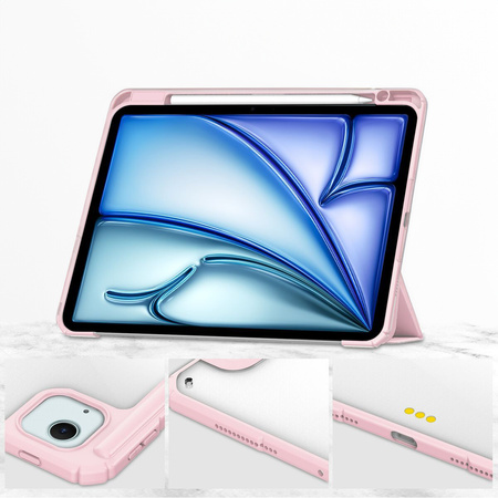 Etui Bizon Case Tab Clear Matt do iPad Air 13" 2024, różowe