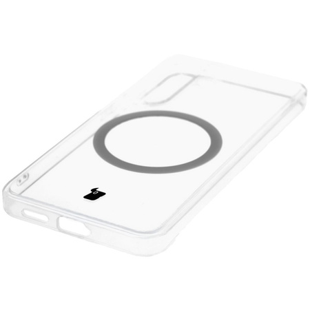 Etui z pierścieniem magnetycznym Bizon Case CrystalO do Galaxy S25, przezroczyste
